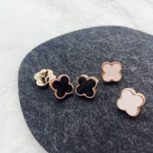 厂家批发四叶草花朵形玫瑰金点油纽扣女士小香风开衫扣衬衫扣袖口