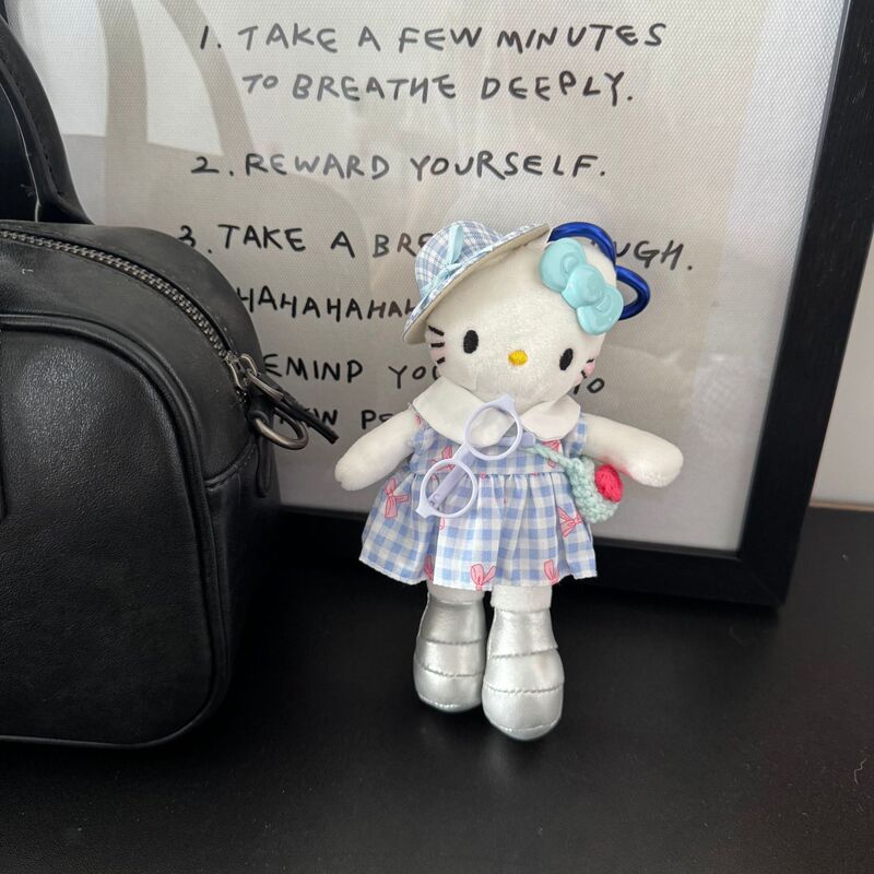 新款可爱长腿kitty毛绒挂件裙子换装娃衣ins风玩偶挂饰背包|undefined