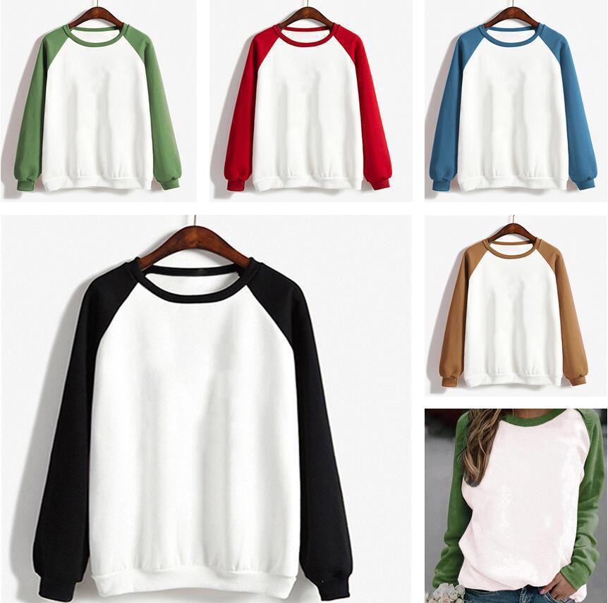 solid color sweatshirt with a round collar