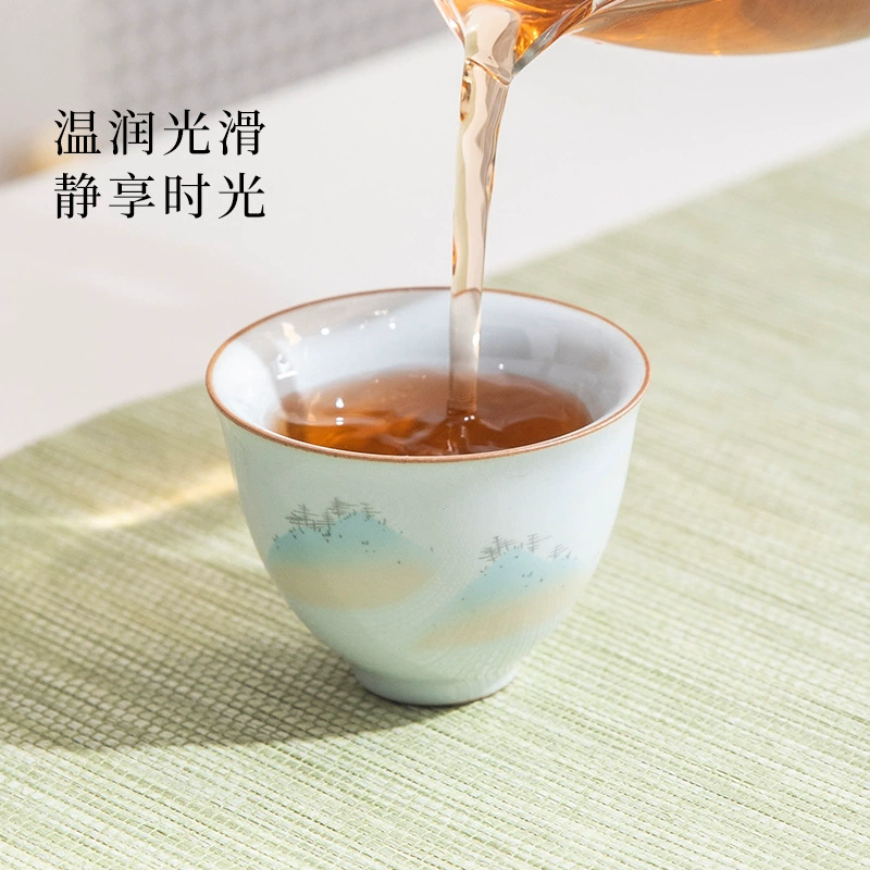 Qianli Jiangshan керамическая чайная чашка, персональная мастерская чашка, домашний высококлассный кунг-фу чайный набор, одиночная чайная чашка