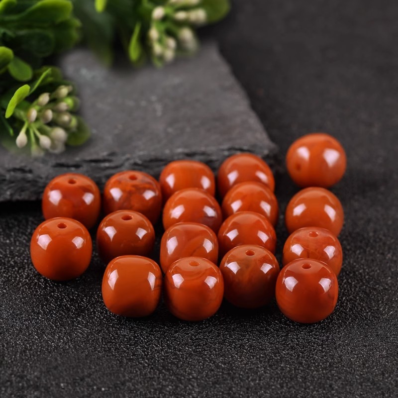 育奏 滿肉南紅瑪瑙老形桶珠隔珠散珠多寶星月金剛菩提百香籽配飾