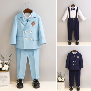 Children's suit suit autumn and winter British solid color small suit boys' class activity host chorus performance dress