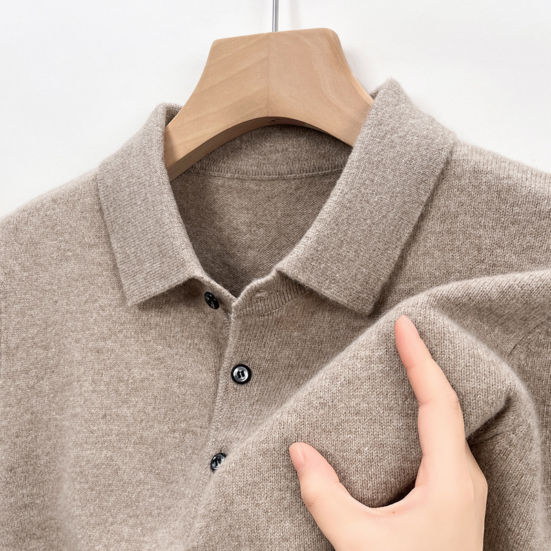 Cross-Border 2025 New Winter Fine-Spun Cotton Skin-Friendly Feel Sweatshirt Knitwear Sweater Lapel Sweater Polo Shirt Cross-Border 2025 New Winter Fine-Spun Cotton Skin-Friendly Feel Sweatshirt Knitwear Sweater Lapel Sweater Polo Shirt