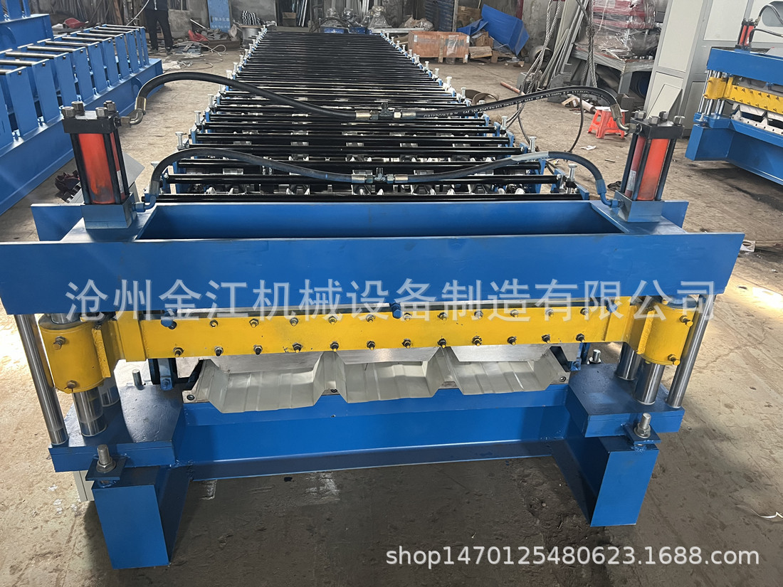 南非热销双层压瓦机 轧制金属彩钢屋面板制造机 冷弯设备