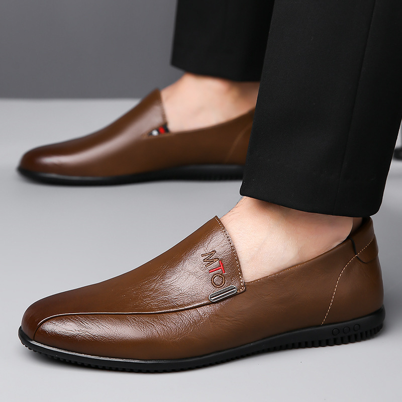 Mocassini casual in pelle con suola morbida, comodi e alla moda, stile britannico, da uomo_voghion.com