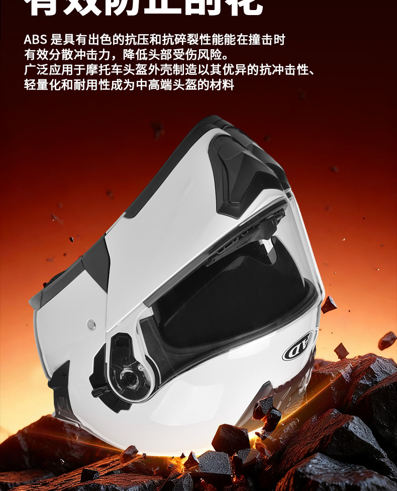 Cross-Border Motorcycle Helmet for Men, Motorcycle Full-Face Helmet, Personalized Four-Season Electric Vehicle Safety Helmet, Large Tail Fin Open-Face Helmet