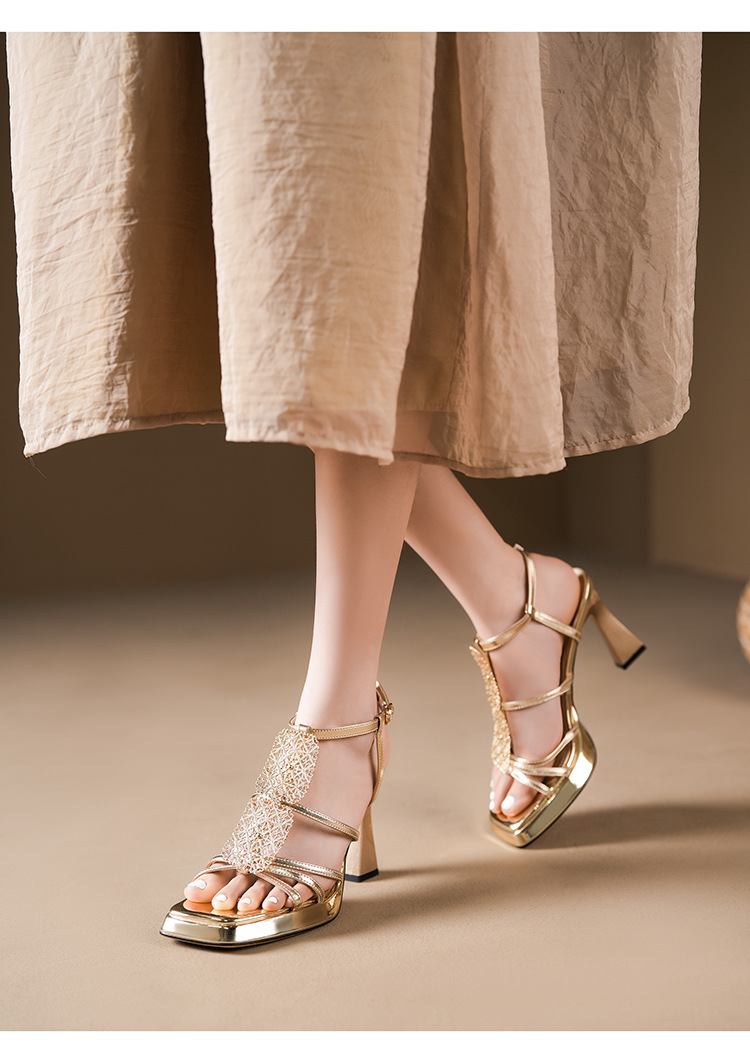 Y5819 Niche Design Fashion Sandals For Women, Mature And Sexy Open-Toe Stiletto Waterproof Platform One-Strap High Heels_voghion.com