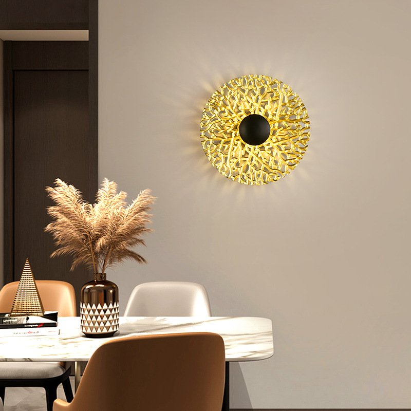 Dormitorio de hojas de loto moderno balcón decoración lámpara cabecera decoración simple luz fondo nórdico pasillo fondo pared de lujo