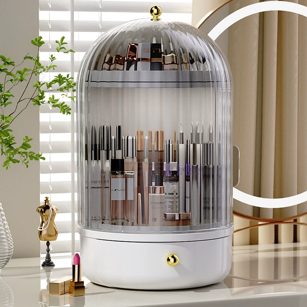 ❧۵♤♧۵❧Transparent Black + White - Rotating Cosmetic Box ❧۵♤♧۵❧