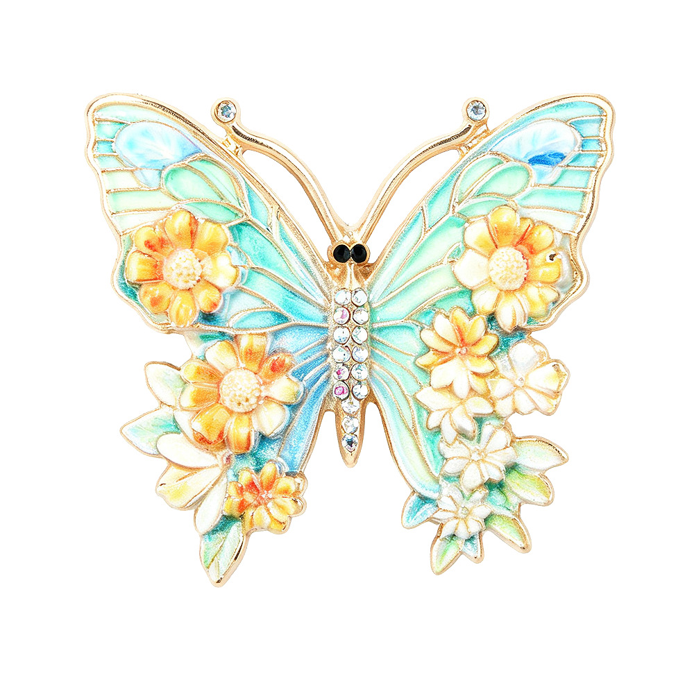 New enamel-painted butterfly brooch, elegant and luxurious, versatile and fashionable pin for women, eco-friendly alloy accessory
