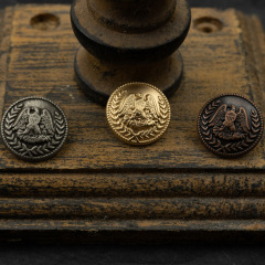 做舊復古雙色古銀西服西裝外套老鷹金屬紐扣紅古銅色金色毛衣扣子