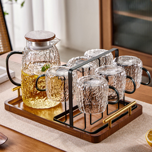 High-End Living Room Tea Cup for Women to Drink Water and Entertain Guests, Light Luxury Water Cup Set, Glass Cup for Home Use, Elegant and Good-Looking