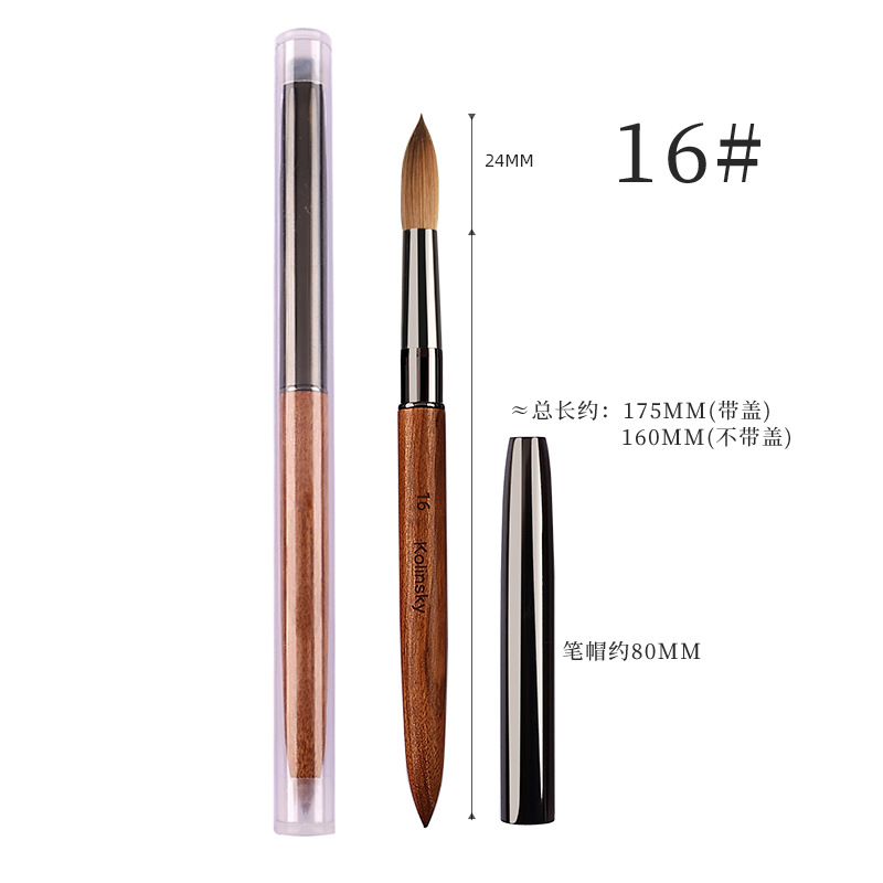 Pincel de Uñas de Pelo de Visón de Calidad Amazon, para Decoración de Uñas, Cristal, Sándalo, Kolinsky, Extensión de Uñas, Tallado de Uñas