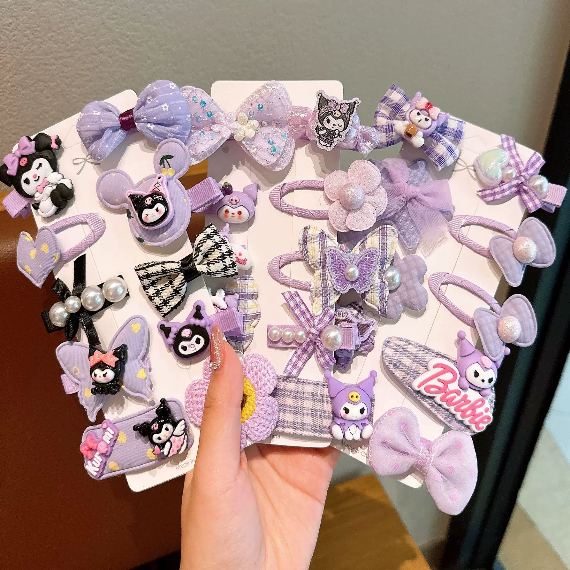 美乐蒂儿童发夹可爱女童侧边刘海夹不伤发宝宝库洛米毛绒发卡头饰