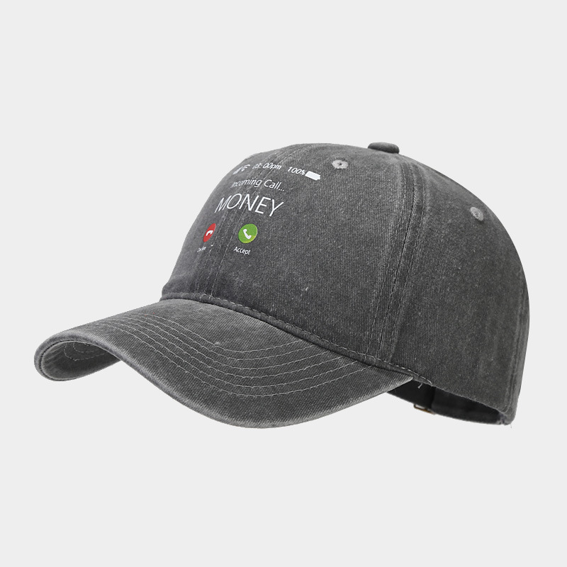 MONEY ha risposto al telefono con un berretto da baseball con motivo a trasferimento termico per uomo e donna, un cappello alla moda con lingua d'anatra_voghion.com