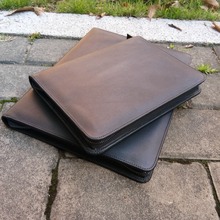 头层牛皮A4拉链文件包荔枝纹纯真皮拉链经理夹商务头层牛皮文件夹