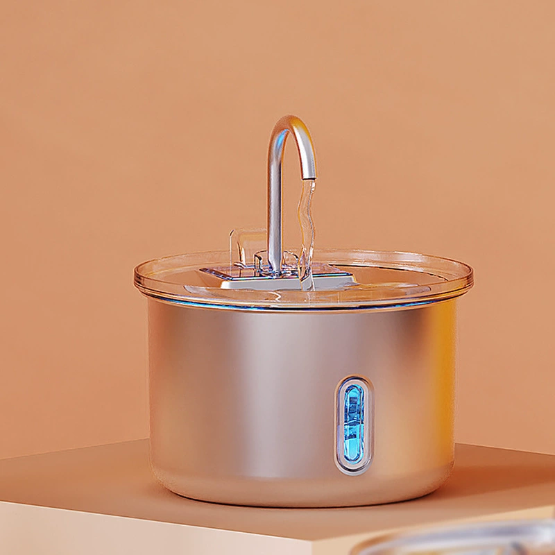 Диспенсер для воды для домашних животных, круглый прозрачный диспенсер для воды из нержавеющей стали 304, диспенсер для воды для кошек, автоматическая питьевая вода, умные живые водоподающие устройства