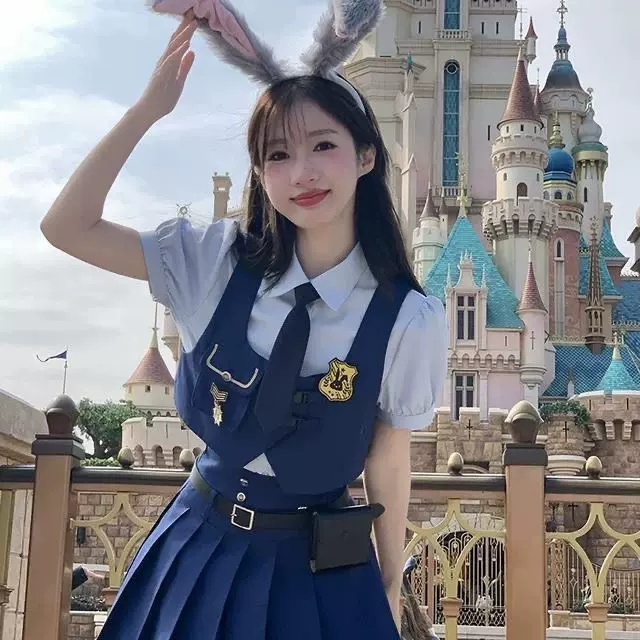动物城穿搭兔子女警官服朱迪cos漫展制服cosplay套装裙学院风可爱
