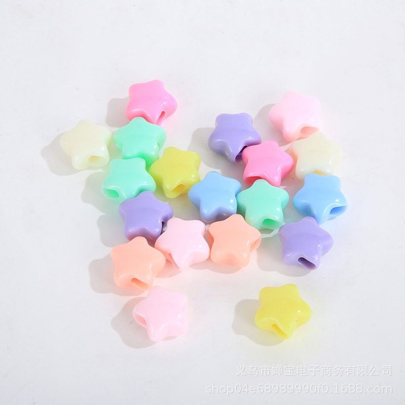 Five-pointed star big hole beads acrylic loose beads diy handmade beaded material clothing shoes accessories Five-pointed star big hole beads acrylic loose beads diy handmade beaded material clothing shoes accessories