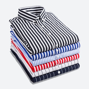 2025 Spring and Autumn Men's Long-Sleeved Shirt Fashionable Handsome Slim-Fit Korean Fashionable Youth Casual Men's Striped Shirt