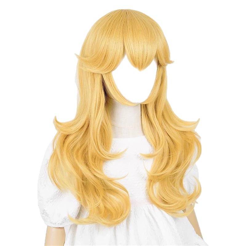 Vietnam comercio spot Mario Princess Cosplay peluca amarillo con el cabello largo coronado tocado image 5