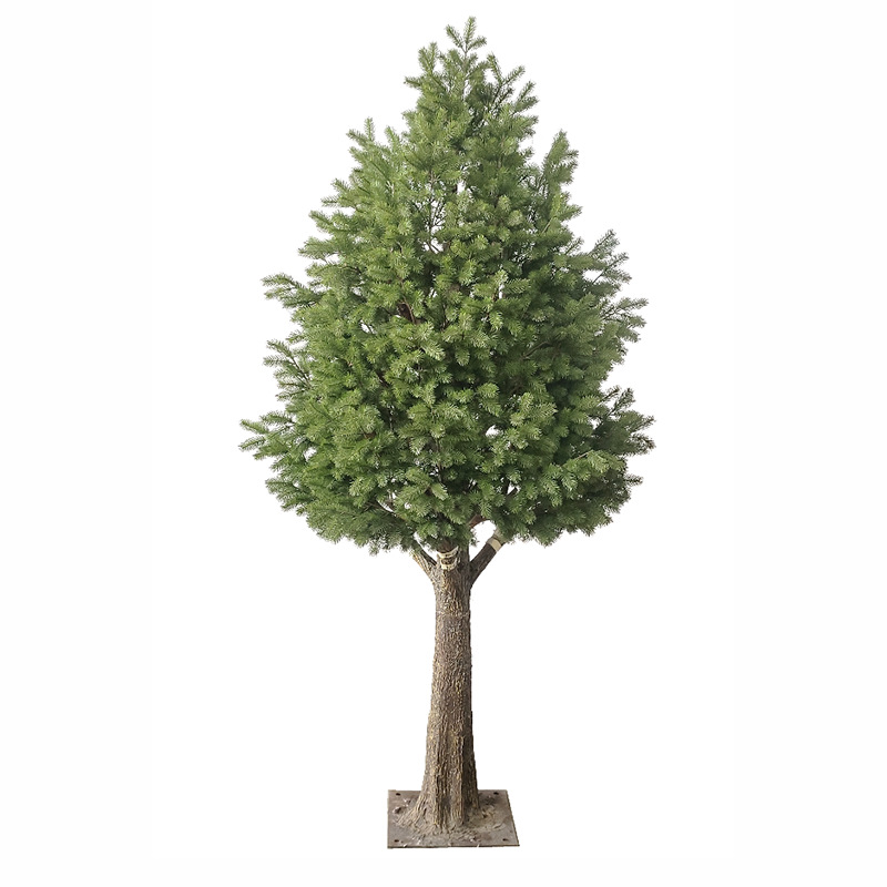 Simulación de pino de bienvenida Podocarpus, gran árbol, decoración de interiores, paisajismo, hermoso, gran paisaje de hotel, decoración de árboles falsos