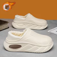 Winter fleece keep warm non-slip slippers