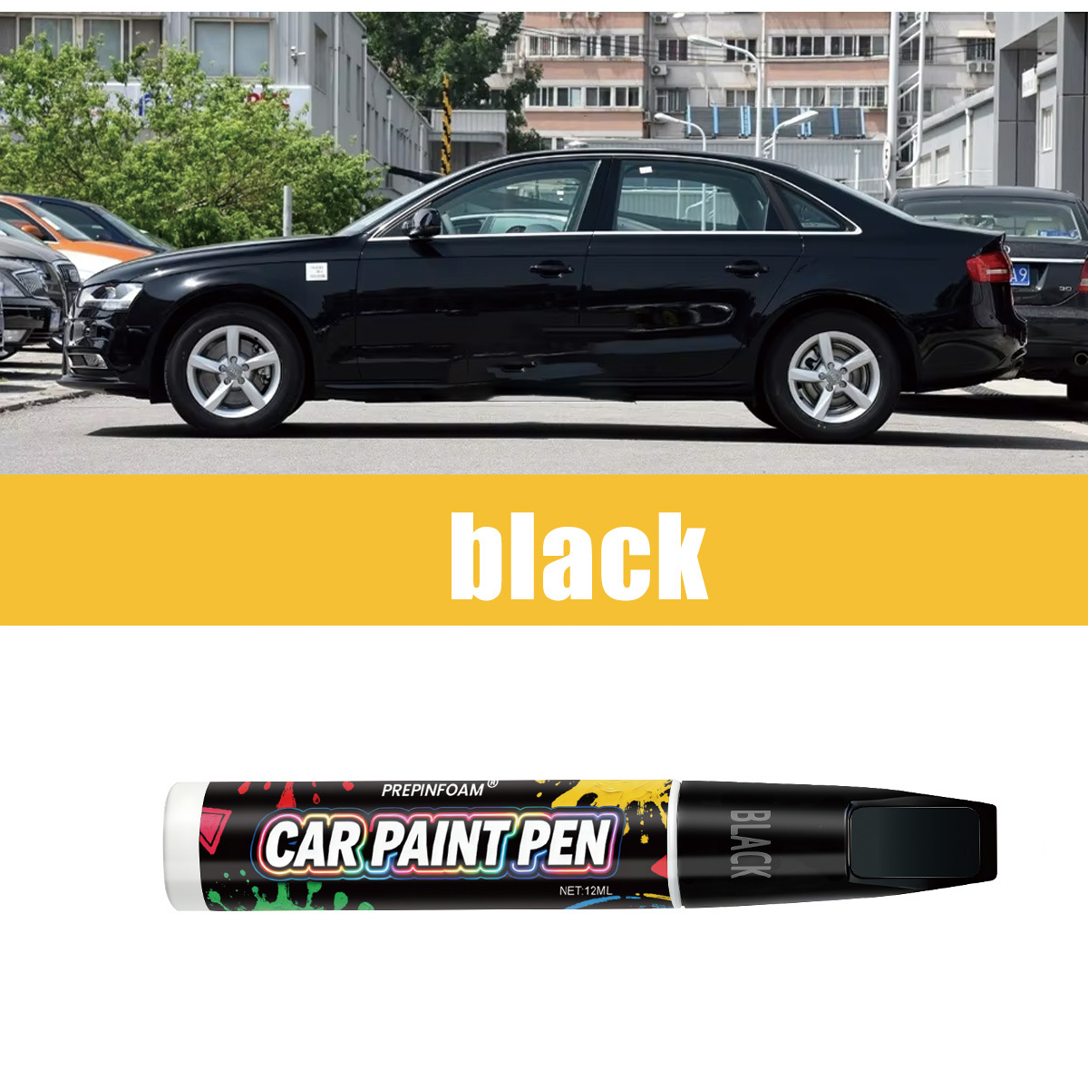 Hànmǎ PREPINFOAM-P40 Car Paint Repair Pen Scratch Remover () - p40-black