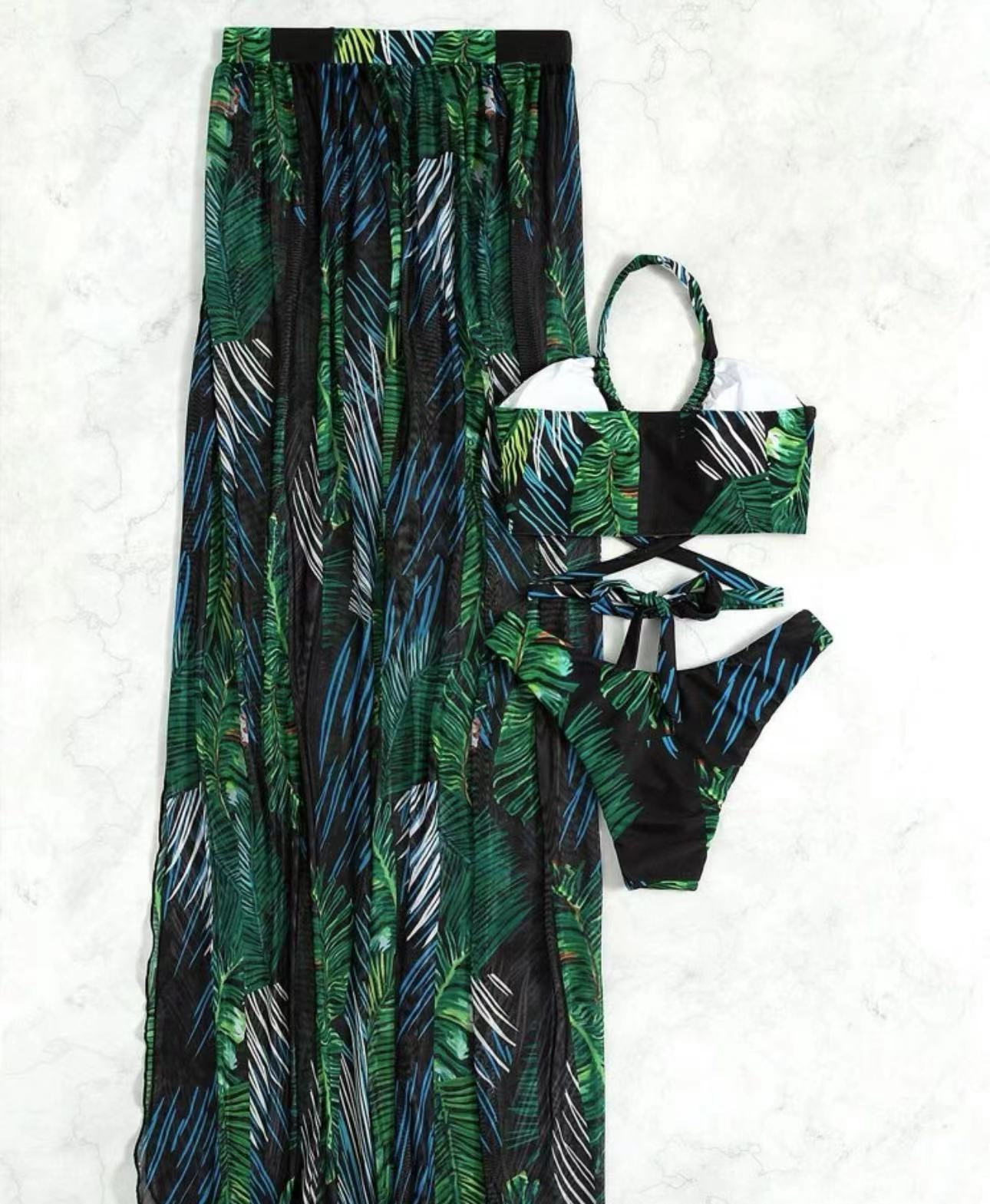 Women's Tropical 3 Pieces Set Tankinis Swimwear display picture 12