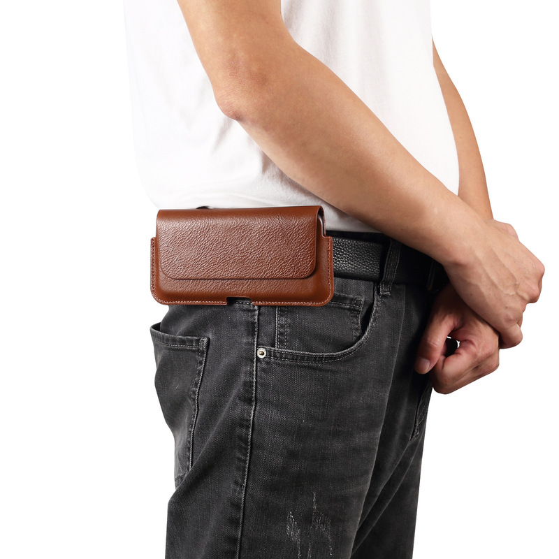 Suitable for iPhone 12 phone case (horizontal version) made of top-layer cowhide with a velvet lining