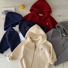 童装2025儿童连帽针织衫男童毛衣外套韩版小童毛线衣外穿上衣秋冬