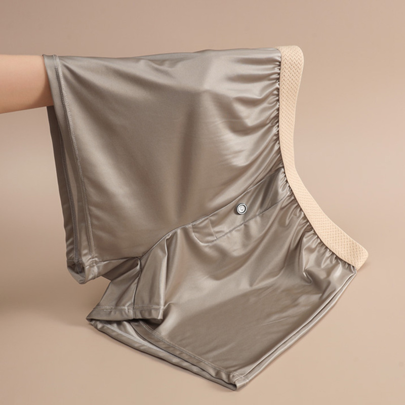 High-End Satin Loose-Fitting Men's Boxer Shorts, Ice Silk Breathable Men's Large Size Sports Boxer Briefs