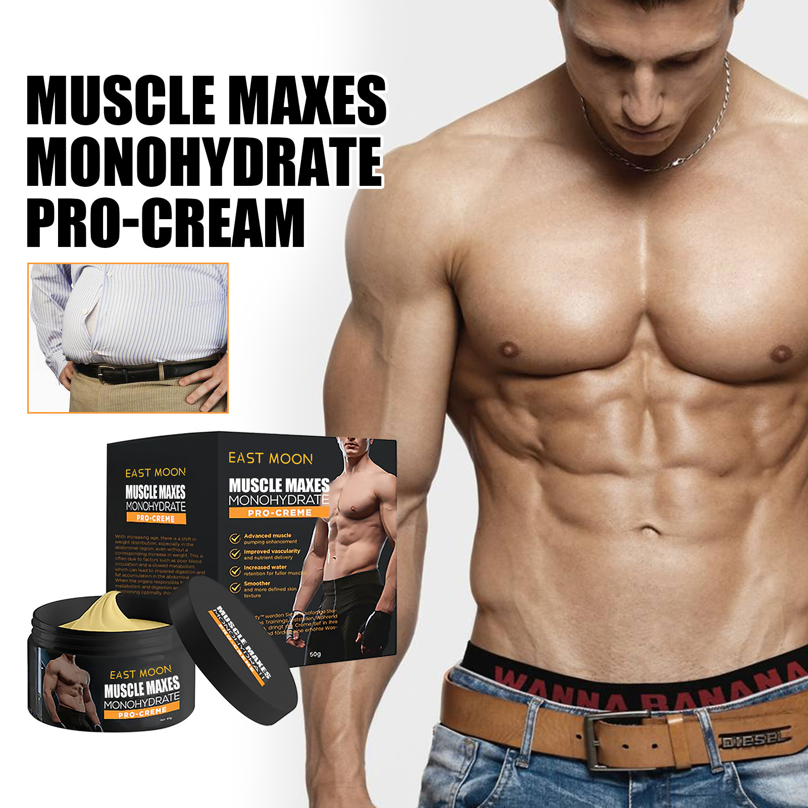 Muscle monohydrate pro-creme massagecrème voor mannen lichaam_voghion.com