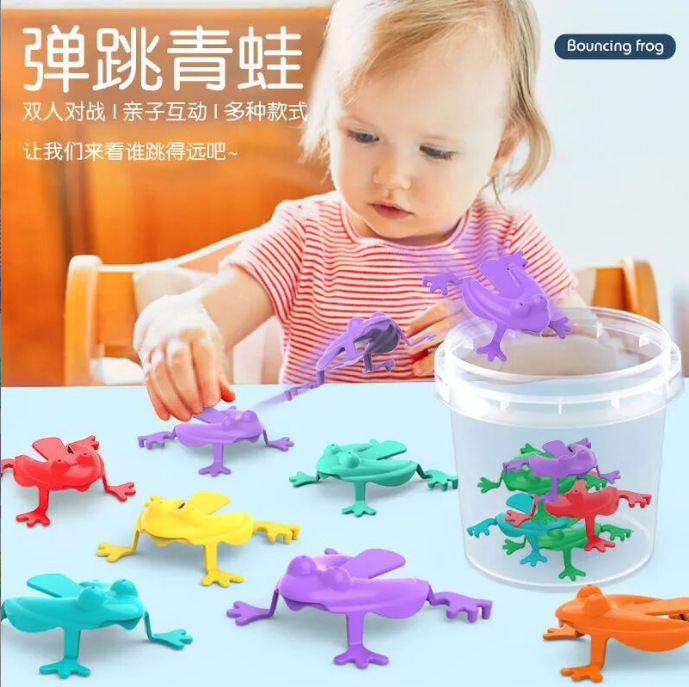 Plastic bounce Frog jump Jumping Frog children Puzzle Toys classic Reminiscence men and women baby Naughty Frog suit