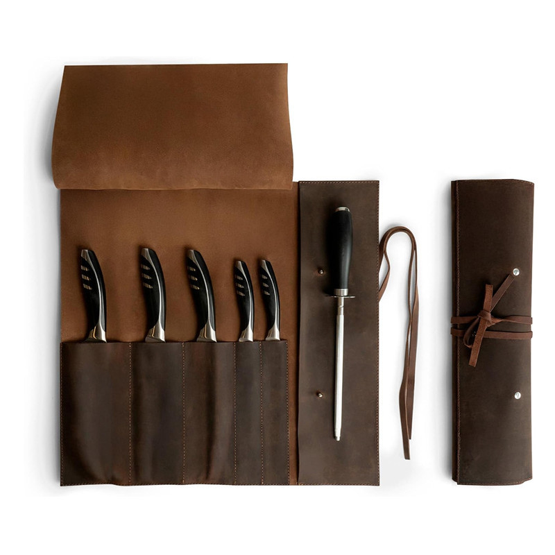 Chef's Knife Storage Bag Portable Knife Case Vintage Knife Sheath Tool Carrying Leather Case Picnic Knife Roll Bag