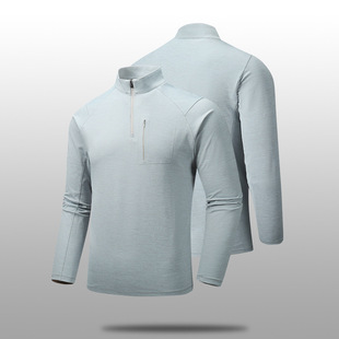 Customized Logo2025 Men's Zipper Stand Collar Long-Sleeved Wool Sweatshirt Trendy Casual Long-Sleeved Soft