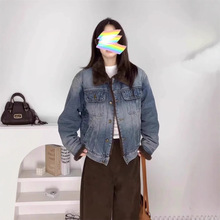 复古牛仔羊羔毛外套女2025秋冬季休闲宽松加厚保暖短款棉服小个子