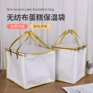 Non-Woven Satchel Cake Insulation Bag Thickeneded Aluminum Foil Refrigerated Fresh-Locking Insulation Take-Out Bag Barbecue Seafood Take-Out Bag