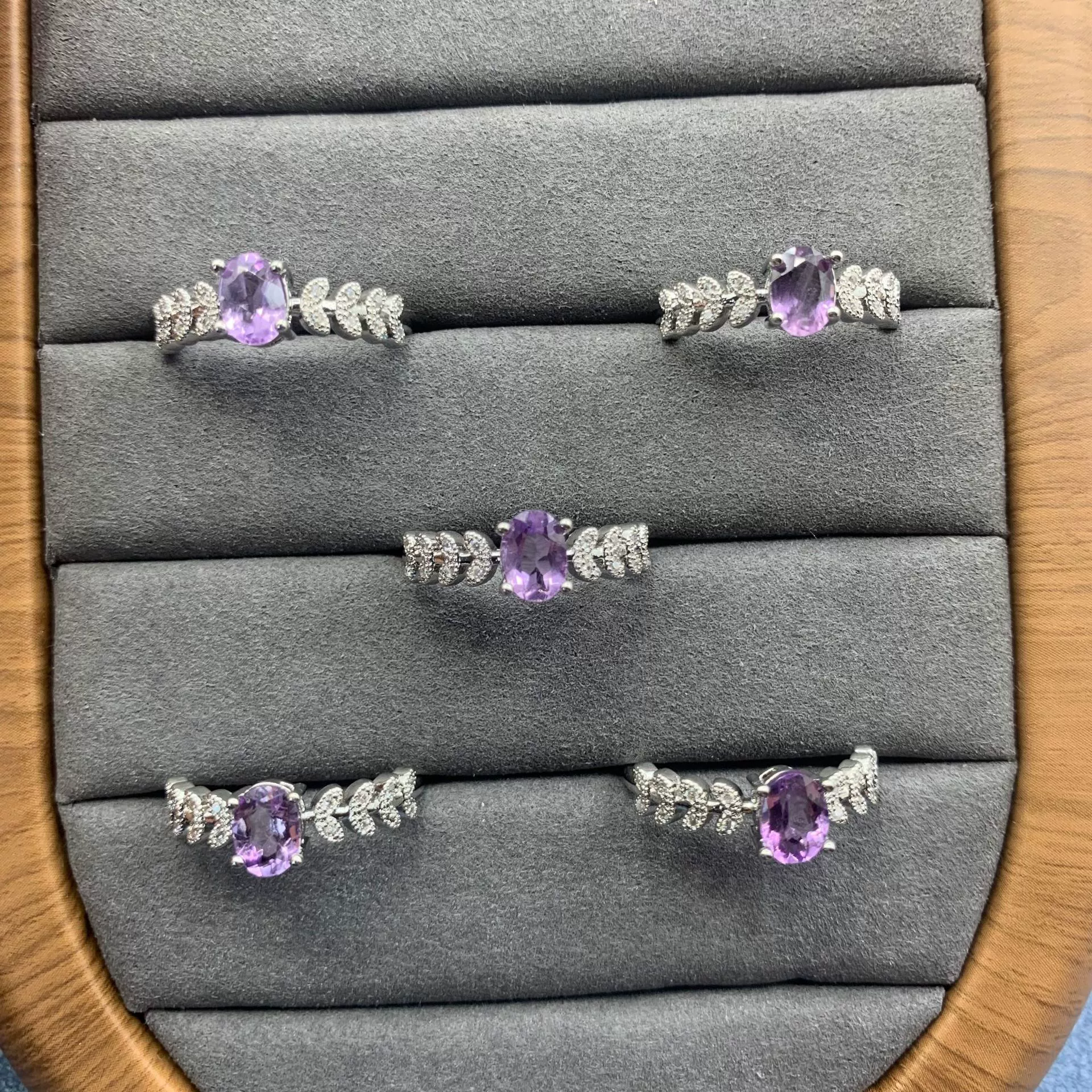 Кристаллическое кольцо оптом живое гальванические серебряные инкрустированные модные натуральные обрезанные аметистовые кольца женский подарок ко дню матери