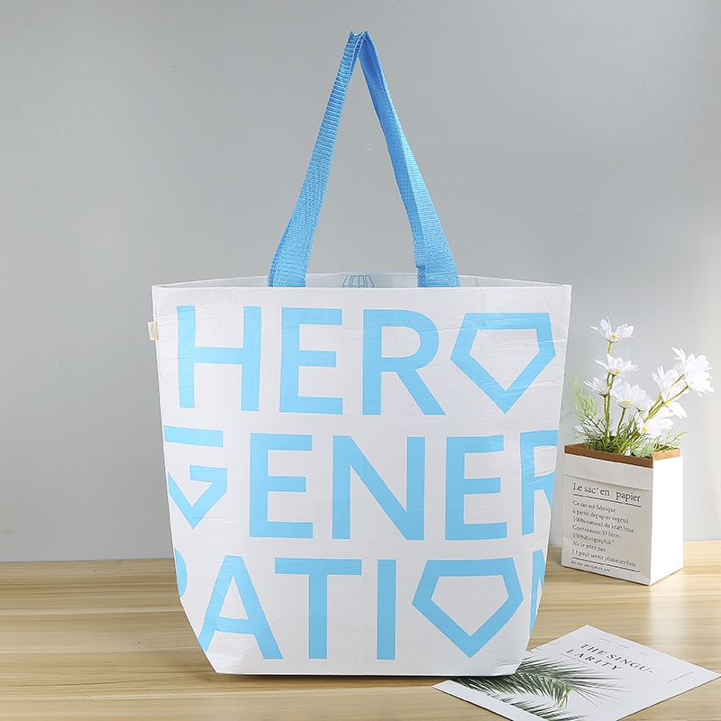 批发丽新布回收料双面覆膜手提袋RPET广告印花购物袋彩印无纺布袋