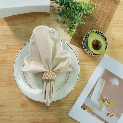 亚麻刺绣餐垫外贸餐巾隔热垫氛围感桌面布艺婚礼餐巾垫Napkins|undefined
