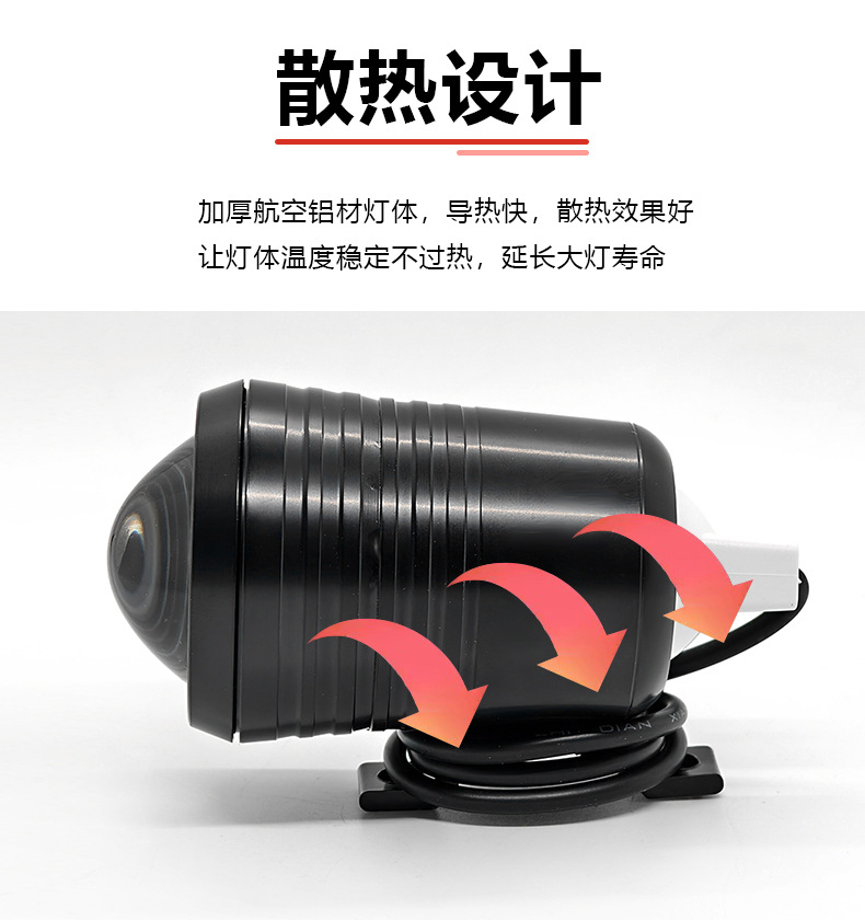 LED Lens Headlight U2 10W Spotlight for Car Motorcycle Modification