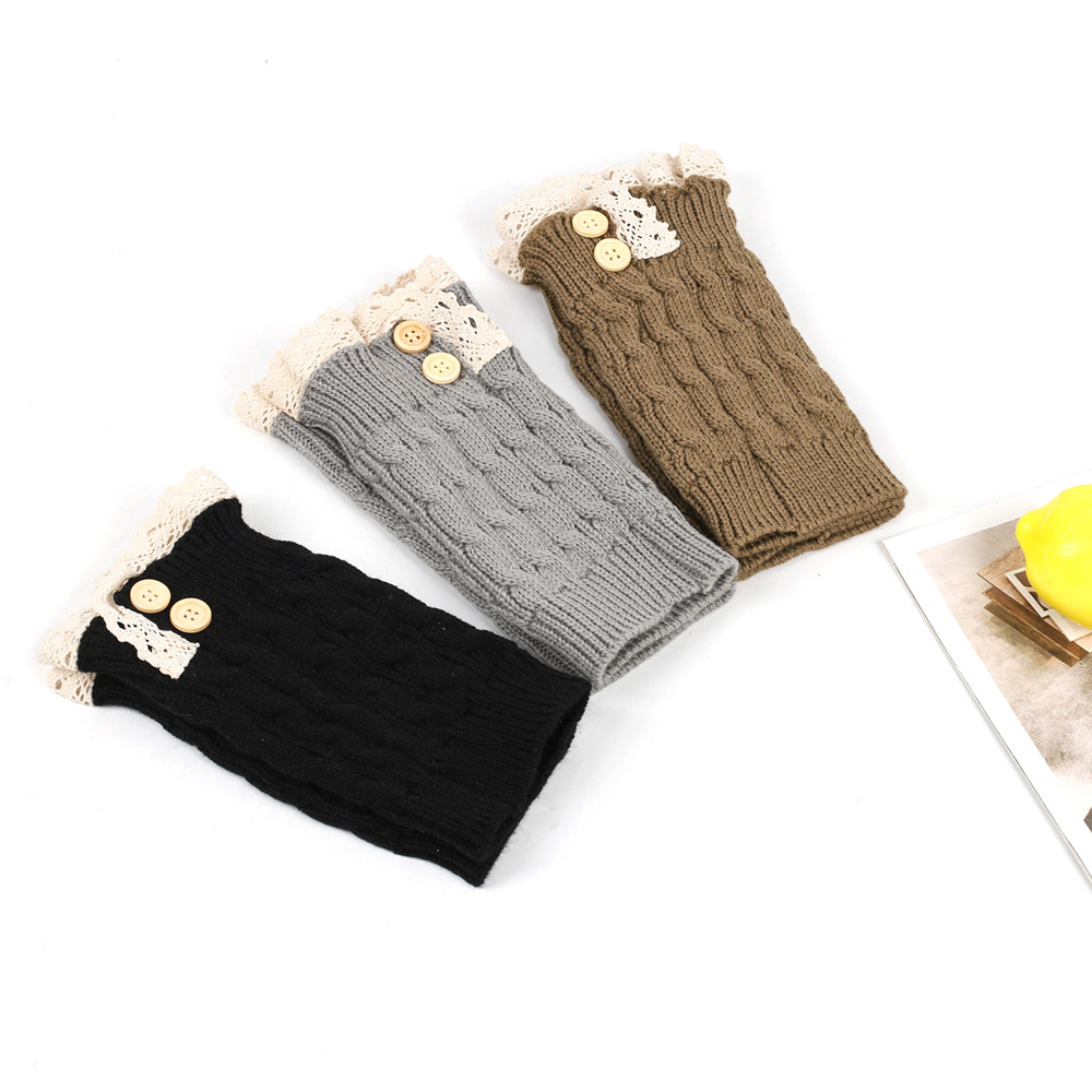 80g Weight sock cover Classification sock cover Lingerie Type Polyacrylonitrile Fiber Fabric Type A Pair Quantity Daily Occasion Warm, Breathable Function Color Block, Lace Pattern Winter, Spring, Autumn Season Women's Gender Jacquard Design Casual, Sweet Style Japanese Loose Button Foot Sock Lace Short Booties New Knitted Fashion Short Boots Sets Wool Leg Warmers 4