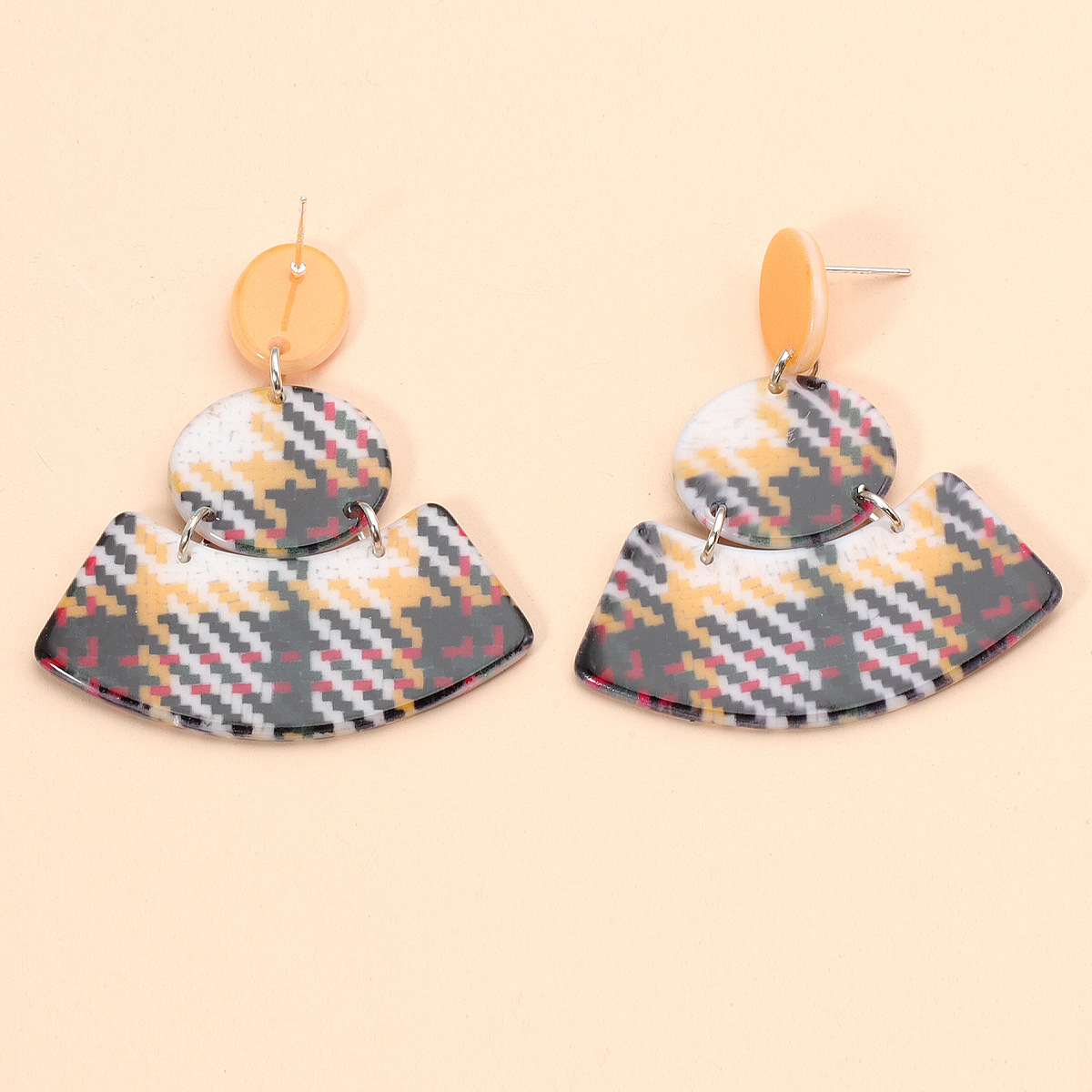 Acrylic Acetate Sheet Geometric Circular Fan Shaped Earrings display picture 5