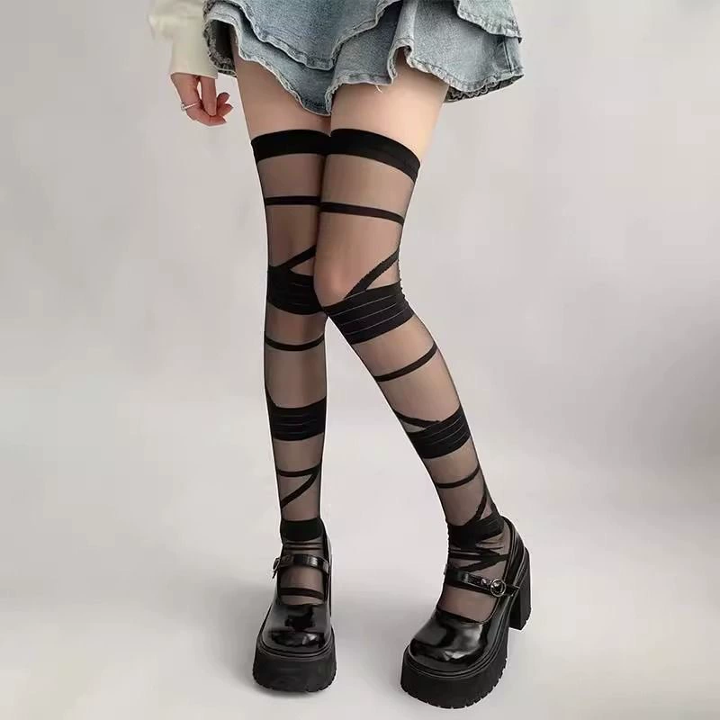 Пояс, летние белые носки, колготки, эластичный бинт, 2 карата, стильLolita