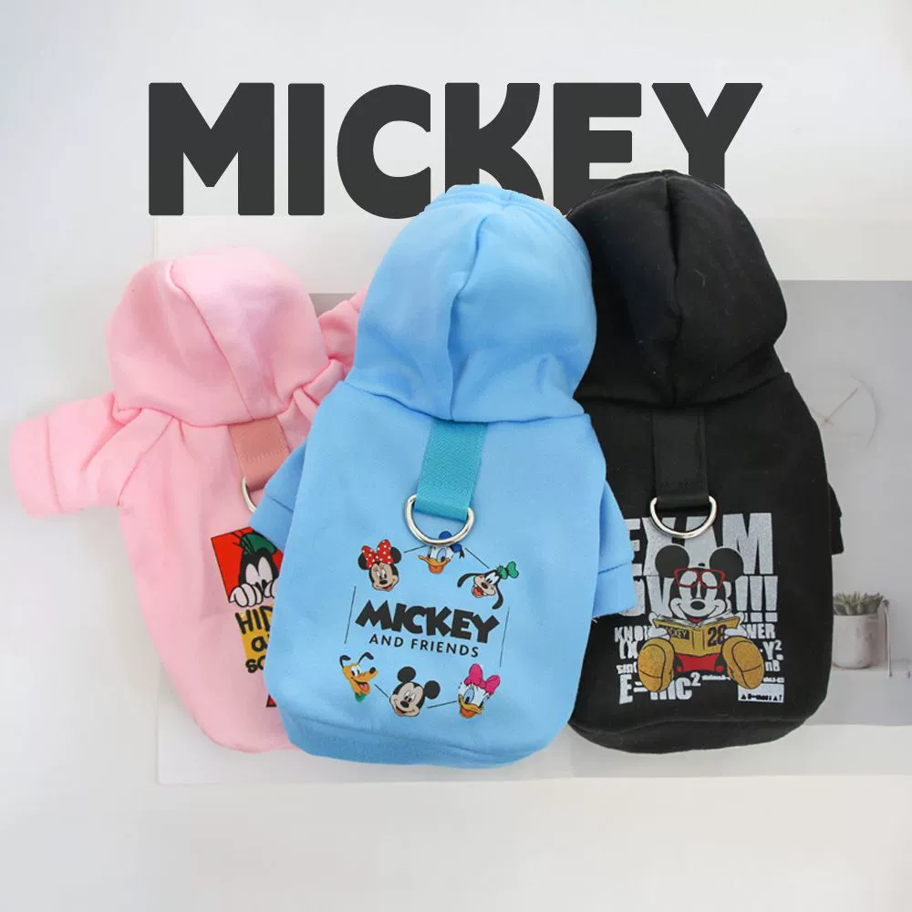 Пятно осенью и зимой с флисом и капюшоном свиток Микки с принтом кошка и собака одежда с буксировочным кольцом