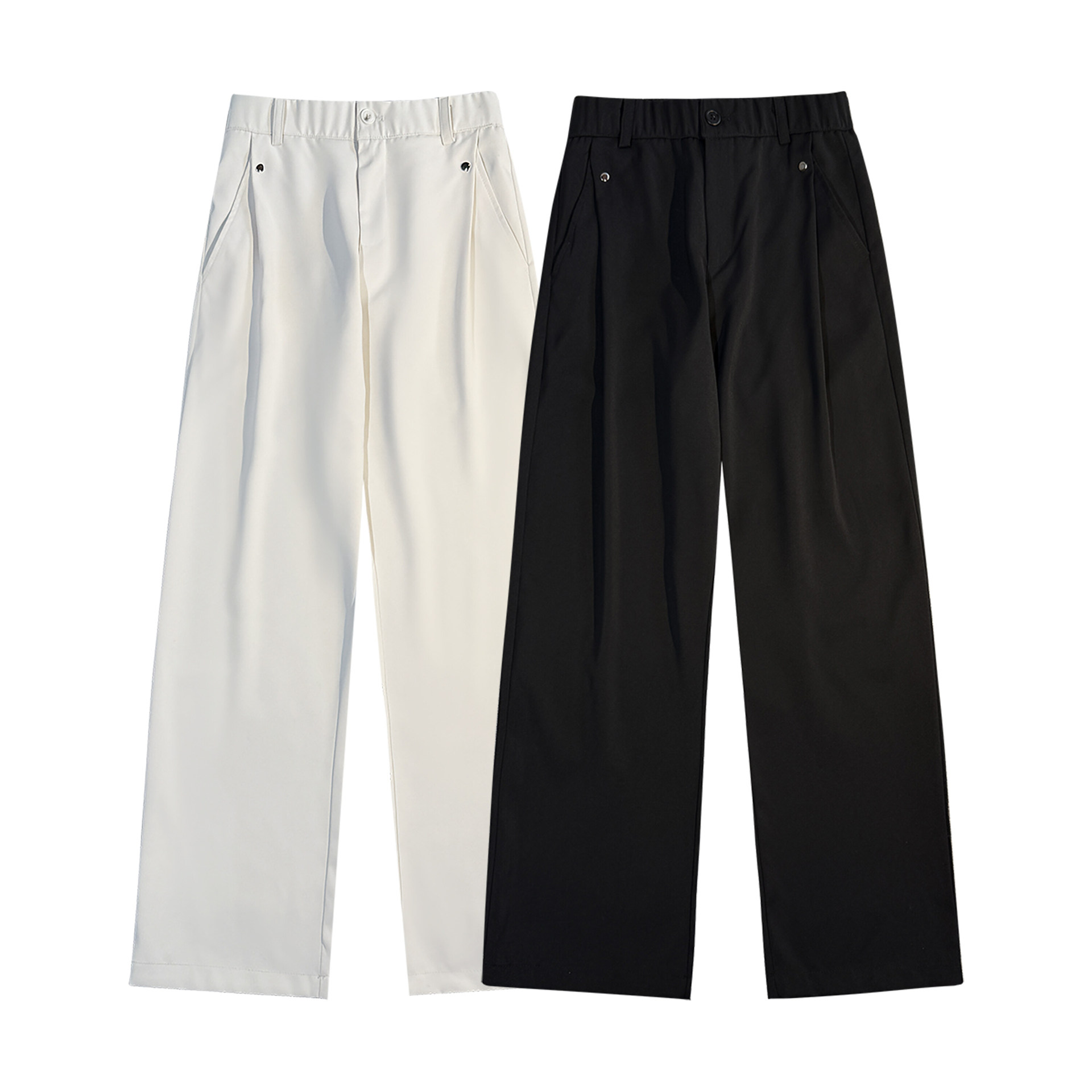 25 New Summer Men's Simple Draped High-Waisted Straight Pants, Loose, Fashionable, Breathable, Cool and Handsome Casual Pants for Men