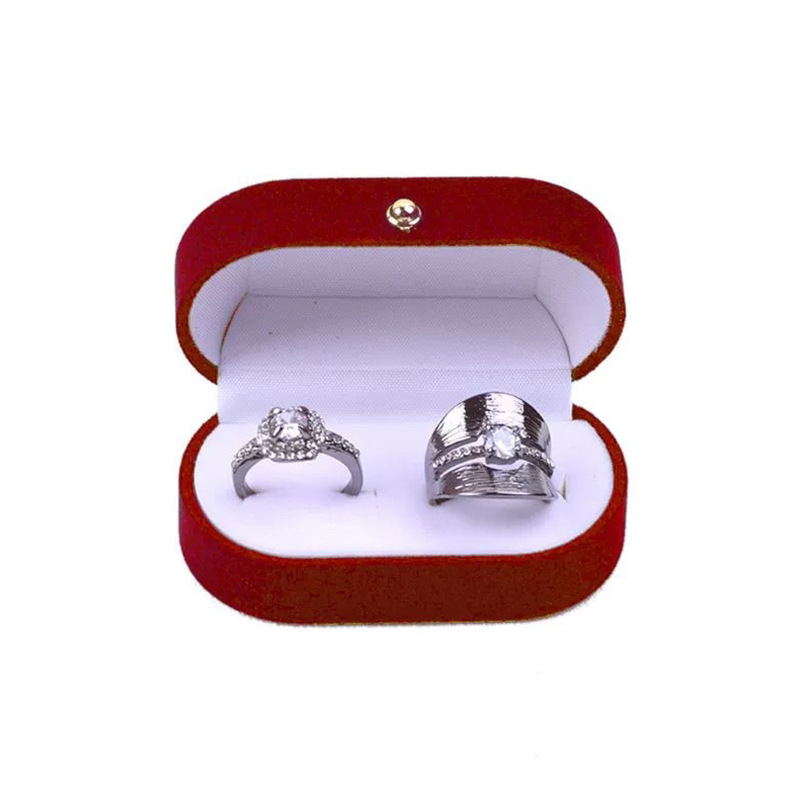 厂家直销珠宝首饰戒指包装盒椭圆形红色戒指礼品首饰盒批发亚马逊