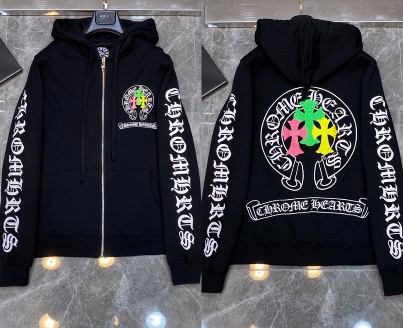 25ss正确版Chrome Hearts 克罗伈十字架连帽卫衣百搭潮流时尚批发|undefined
