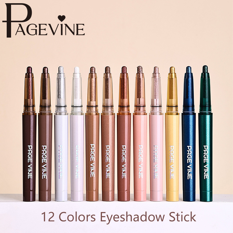 Maquillaje PAGE VINE, Iluminador en Barra, Sombra de Ojos en Barra Amazon TK Aegyo-sal, Sombra de Ojos en Lápiz de 12 Colores, Sombra de Ojos de Gran Marca